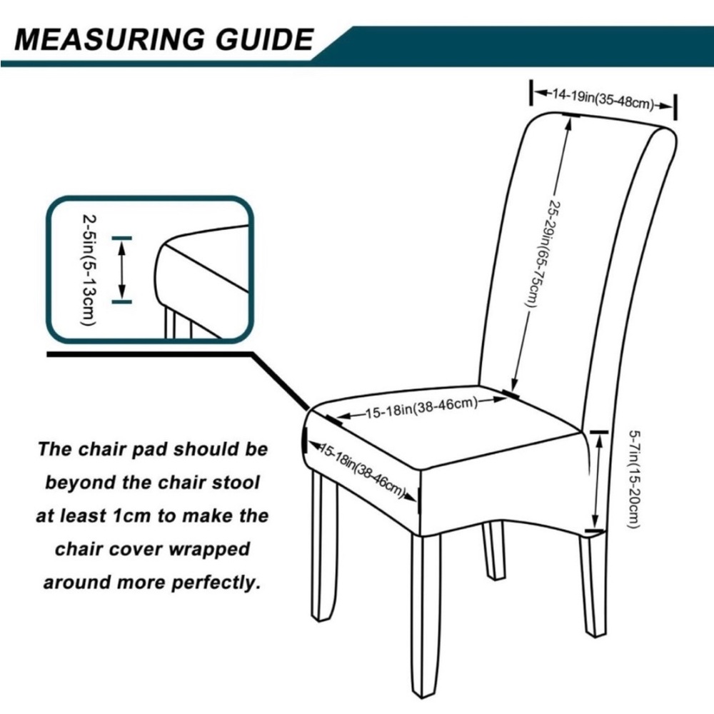 Subrtex Blue velvet chair cover set of 2 - Picture 4 of 6